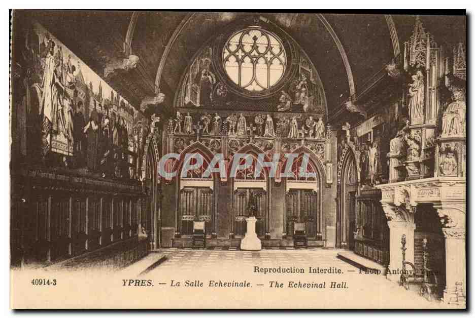 Belgique Ypres CPA La salle echevinale