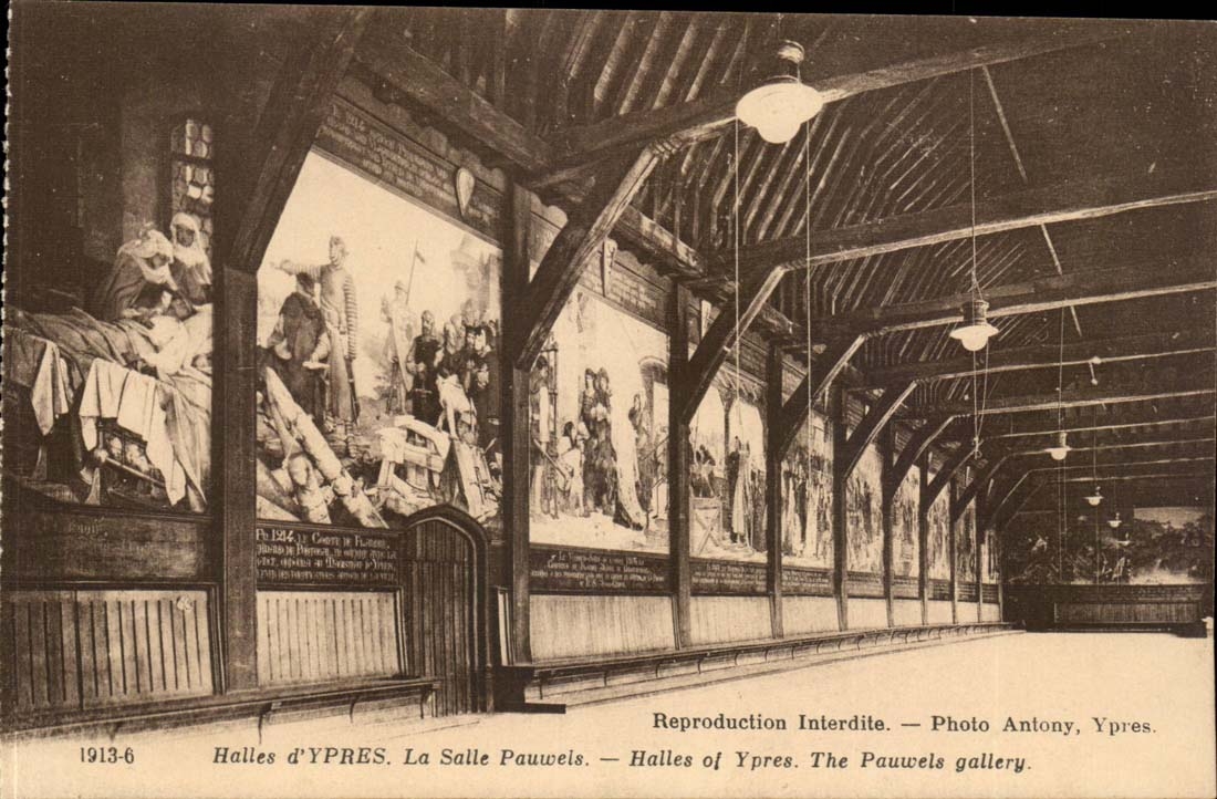 Belgique Ypres CPA Halles La salle Pauwels 