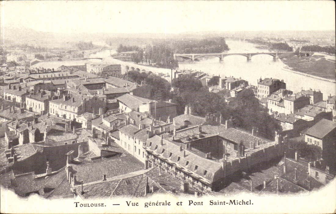 Toulouse CPA Vue generale et pont Saint Michel