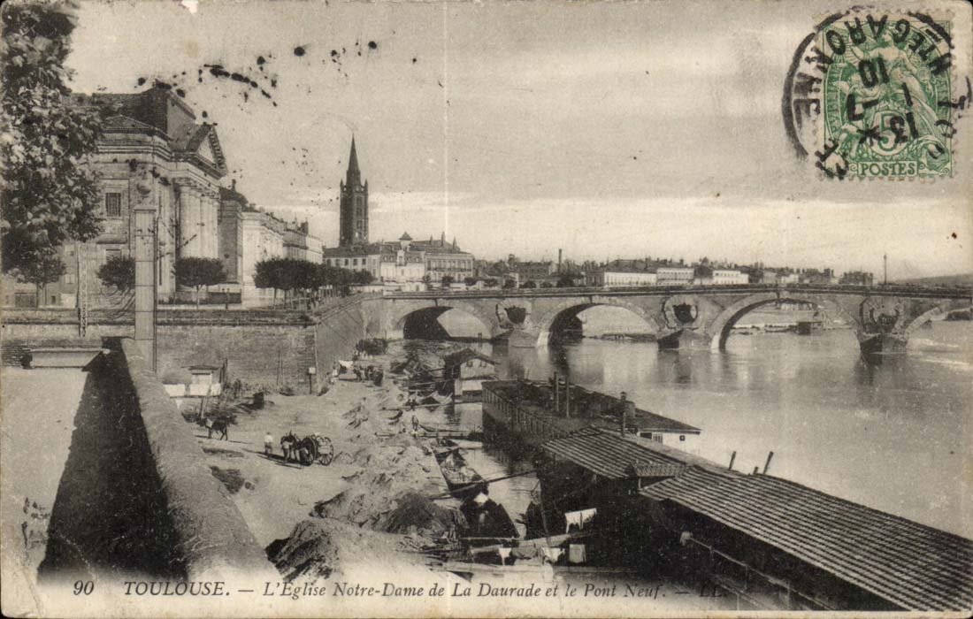 Toulouse — L'Église Notre-Dame de La Daurade et le Pont Neuf — LL