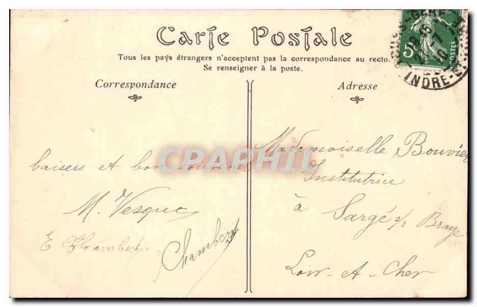 De Tours CPA Je vous envoie ce souvenir — Verso