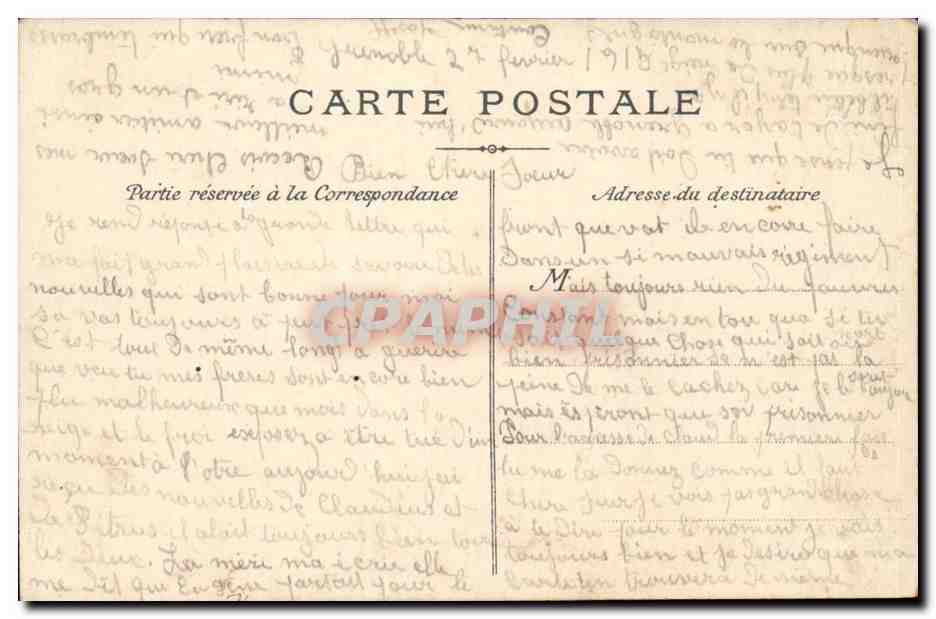 Grenoble CPA Vue generale des forts et la chaine des Alpes — Verso