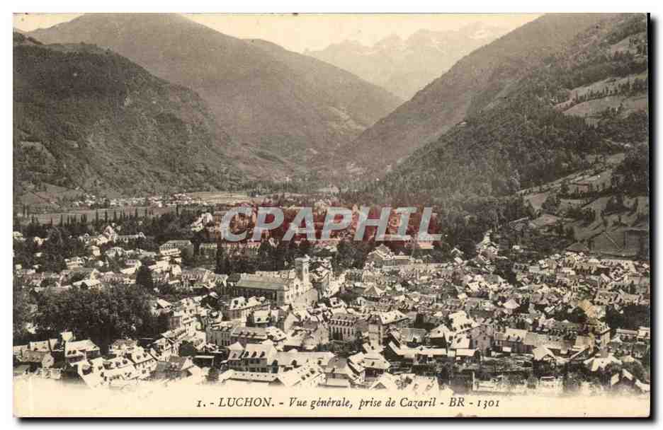 Luchon CPA Vue generale prise de Cazaril