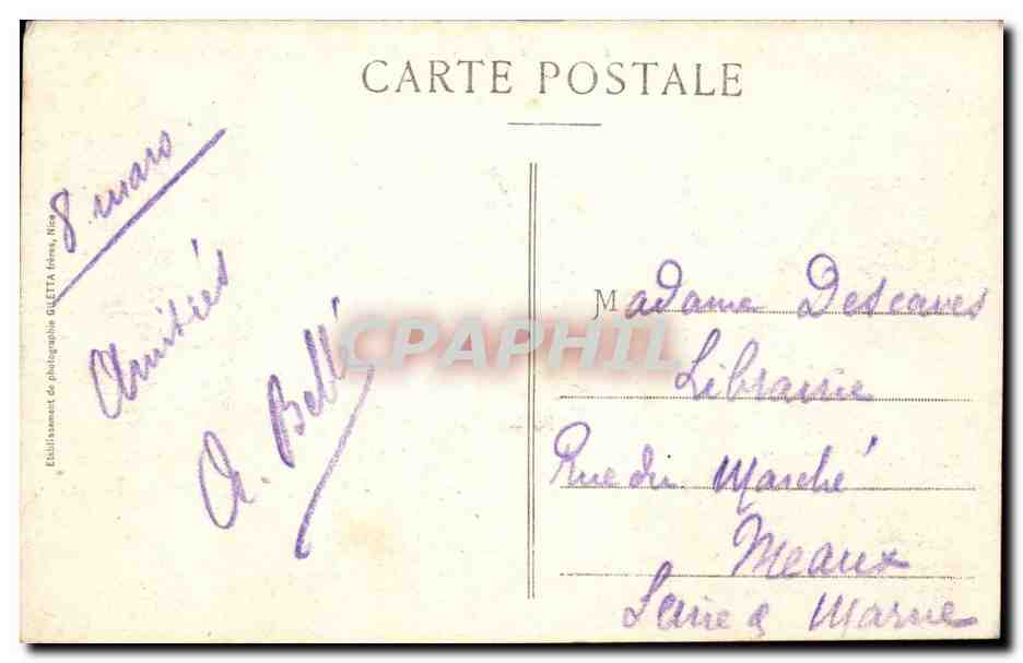 CPA Cote d'azur a vol d'oiseau de Cannes a Nice — Rückseite
