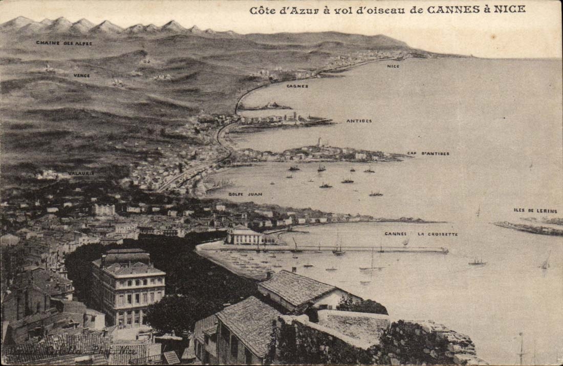 CPA Cote d'azur a vol d'oiseau de Cannes a Nice
