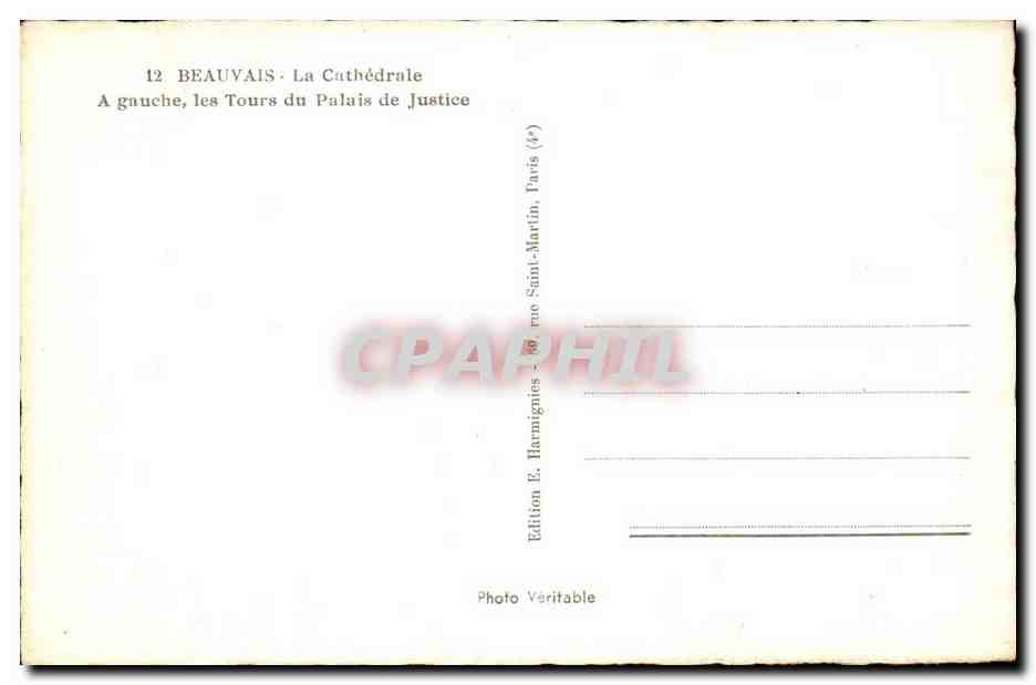 Beauvais — Die Kathedrale — Ausgabe E. Harmignies, Paris — Rückseite