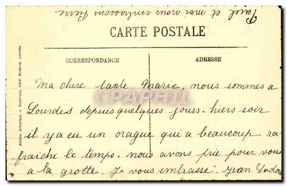 Lourdes CPA La basilique L'esplanade — Verso