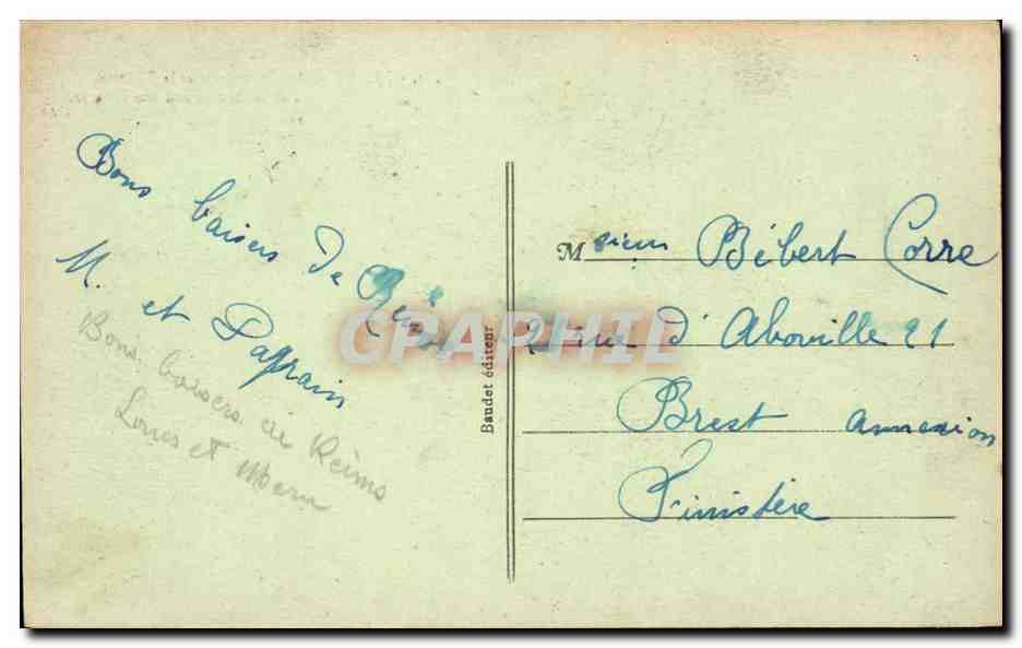 Reims — La Cathédrale et le Théâtre — Bandet éditeur, n° 312 — Reverso