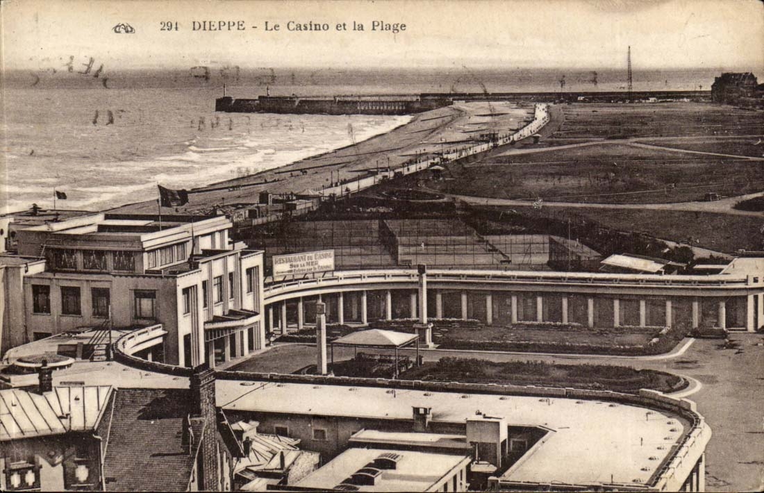 Dieppe CPA Le casino et la plage (tennis)
