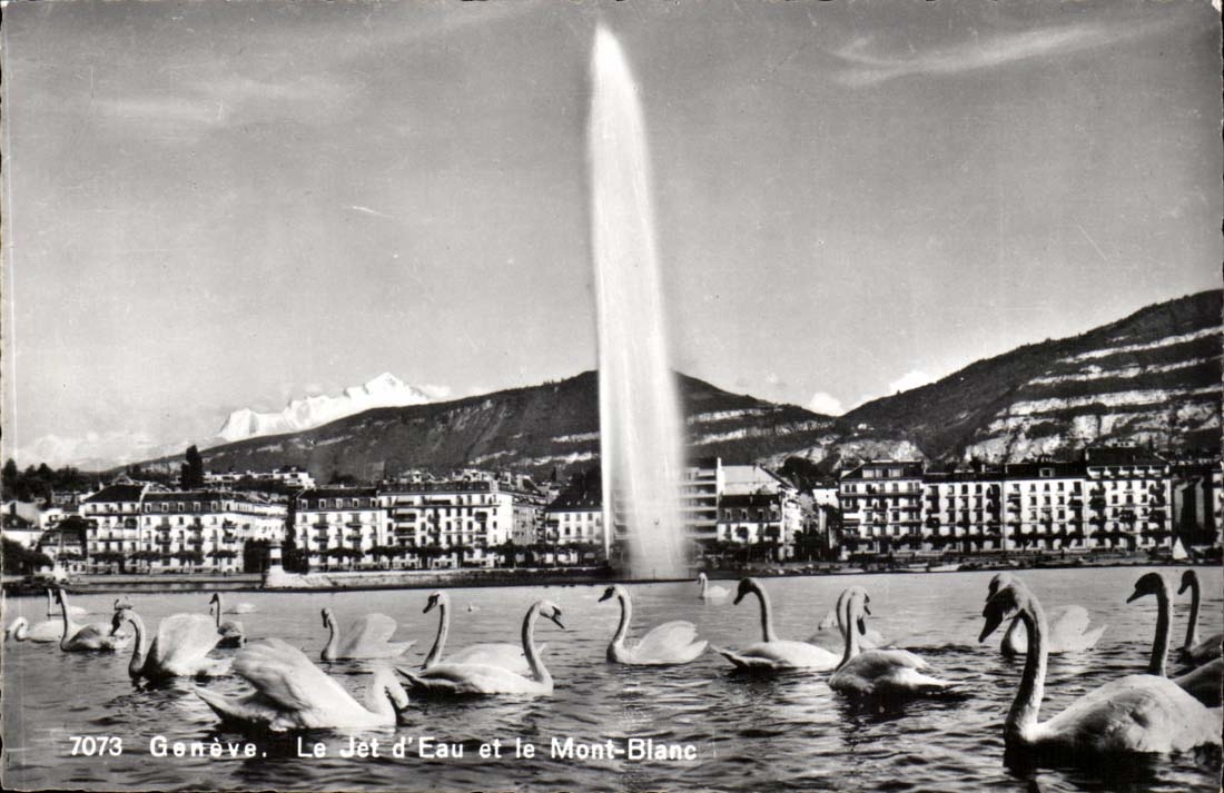 Suisse Geneve CPA Le jet d'eau et le Mont Blanc