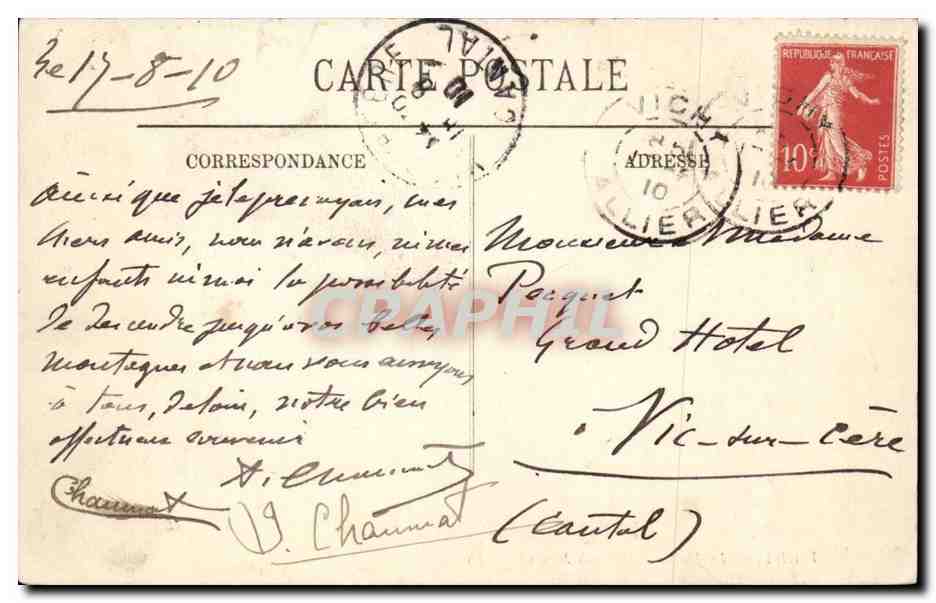 Vichy CPA La maison de Mme de Sevigne — Verso