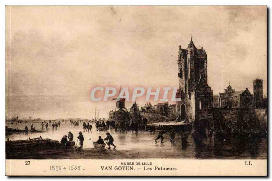 Musee de Lille CPA Van Goyen les patineurs