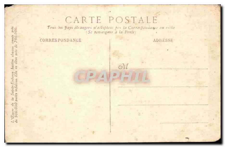 Heure de détente à la Mission de Bessou (Oubanghi) — Collection de l'Œuvre de la Sainte Enfance, 44, rue du Cherche-Midi — Paris (6e) — Verso