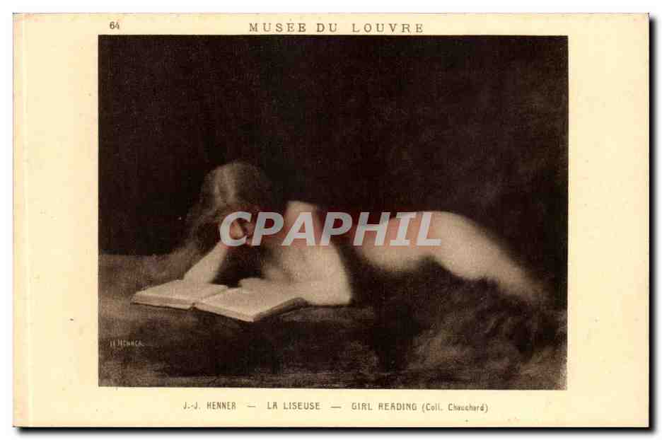 Musee du Louvre CP J J Henner Girl reading (Coll Chauchard)