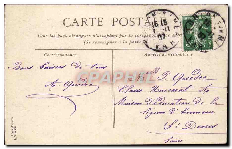 Toulon - Monument de la Fédération, place d'Armes — Grand Hôtel en arrière-plan — Rückseite