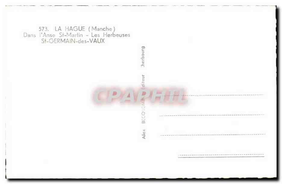 La Hague CPA Dans l'anse St Martin Les Herbeuses St Germain les Vaux — Rückseite