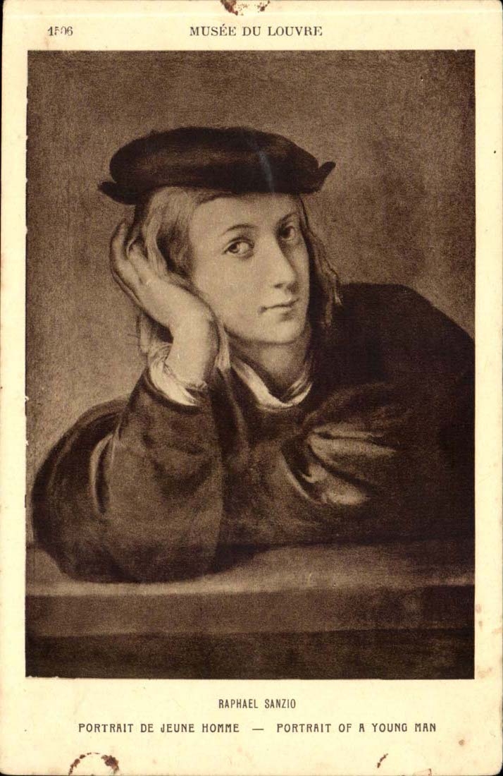 Musee du Louvre CPA Raphael Sanzio Portrait de jeune homme 