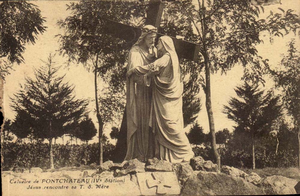 Pontchateau CPA Le calvaire Jesus rencontre sa T S Mere