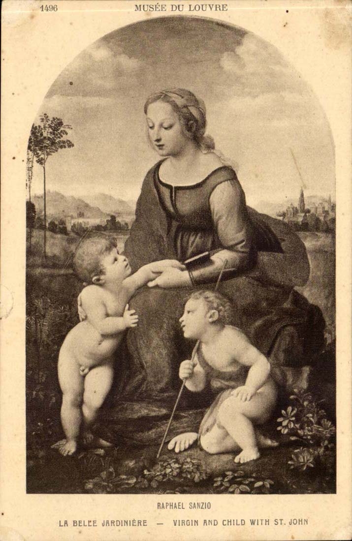 Musee du Louvre CPA Raphael Sanzio La belle jardiniere 
