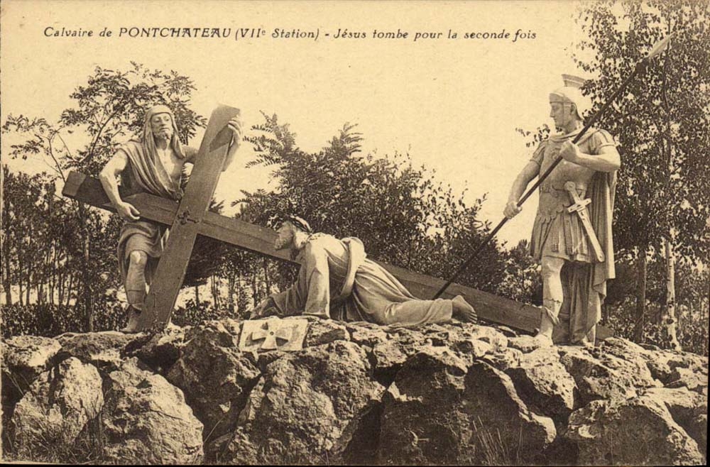 Calvaire de Pontchateau CPA Jesus tombe pour la seconde fois