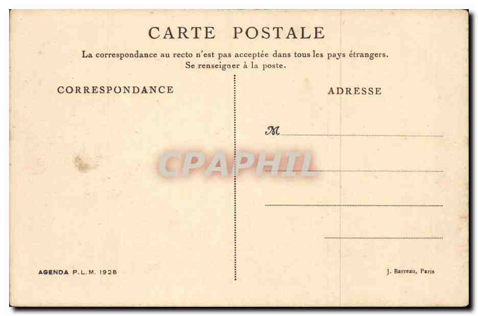 Annecy — Canal du Thiou — Agenda P.L.M. 1928 — Rückseite
