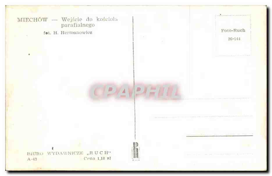 Miechów — Wejście do kościoła parafialnego — BIURO WYDAWNICZE „RUCH” — Verso