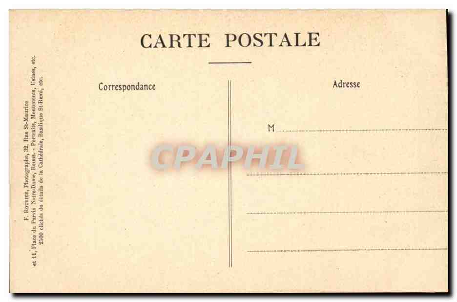 Reims - Hotel de Ville - CPA  — Rückseite