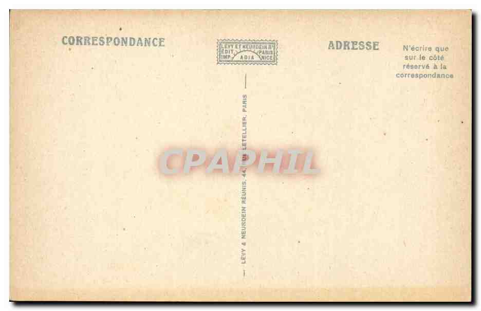 Parc du Château de CHANTILLY — Les trois Allées — Éditeur Levy & Neurdein, Paris — Verso