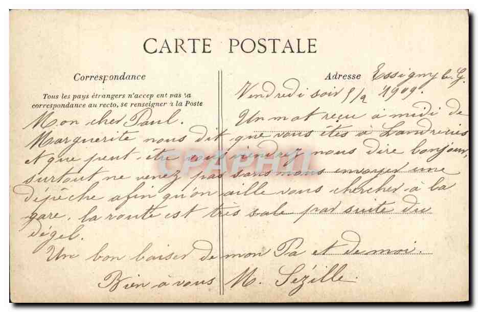 Chantilly - Entree du Grand Vestible - CPA  — Rückseite