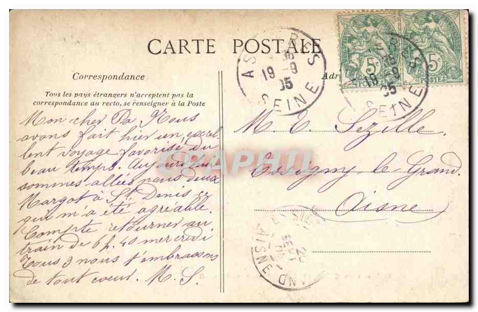 Château de Chantilly — Côté Est — C.L.C. — Beaumont-sur-Oise — Verso