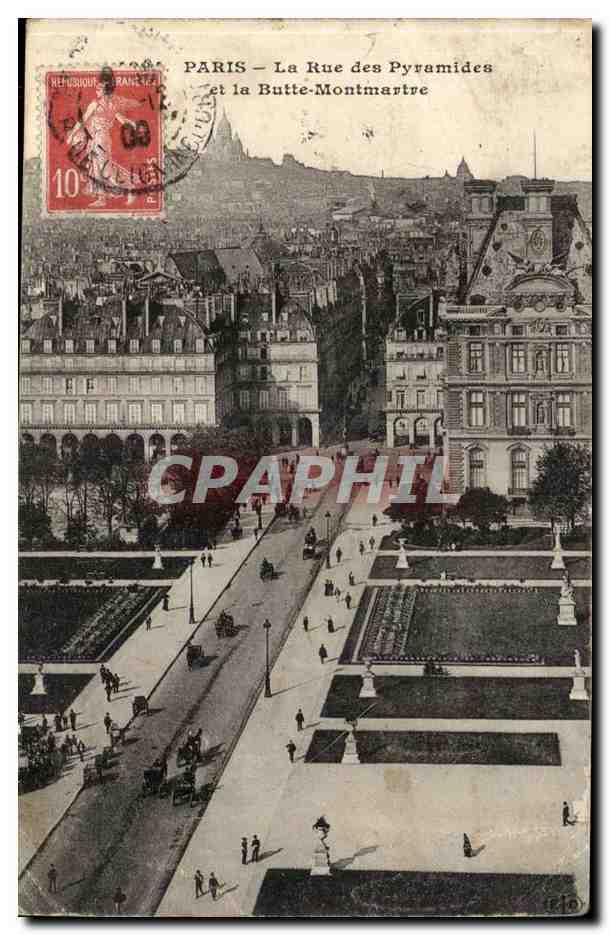 Paris 18 -- La Rue des Pyramides et la Butte Montmartre - CPA 