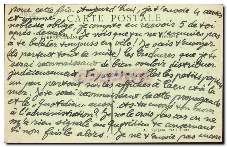 Paris - 8 - Le Petit Palais des Champs - Elysees - CPA  — Verso