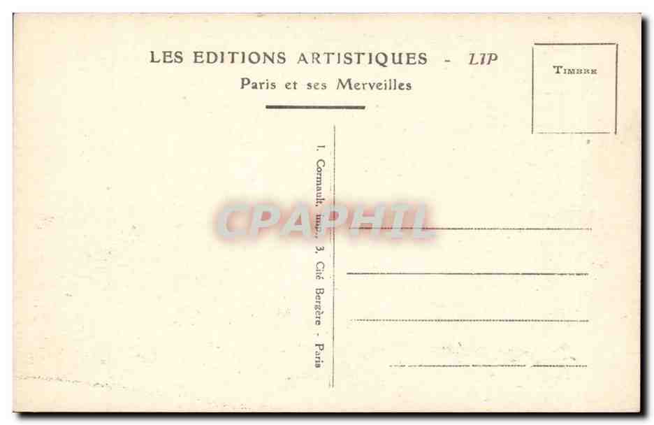Paris - 1 - Le Monument de Gambetta et le Louvre - - CPA  — Verso