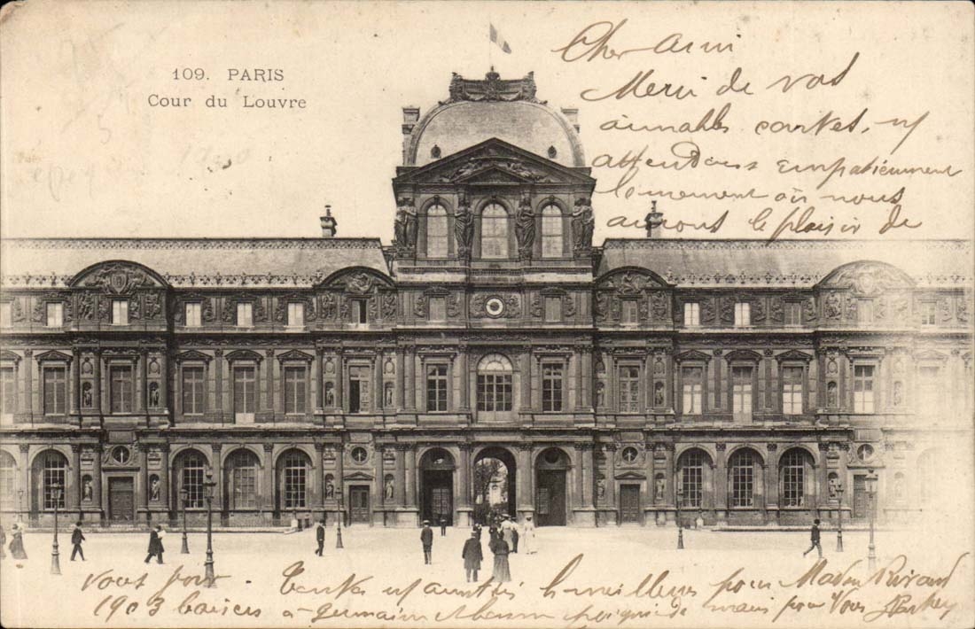 Paris - 1 - Cour du Louvre - CPA 