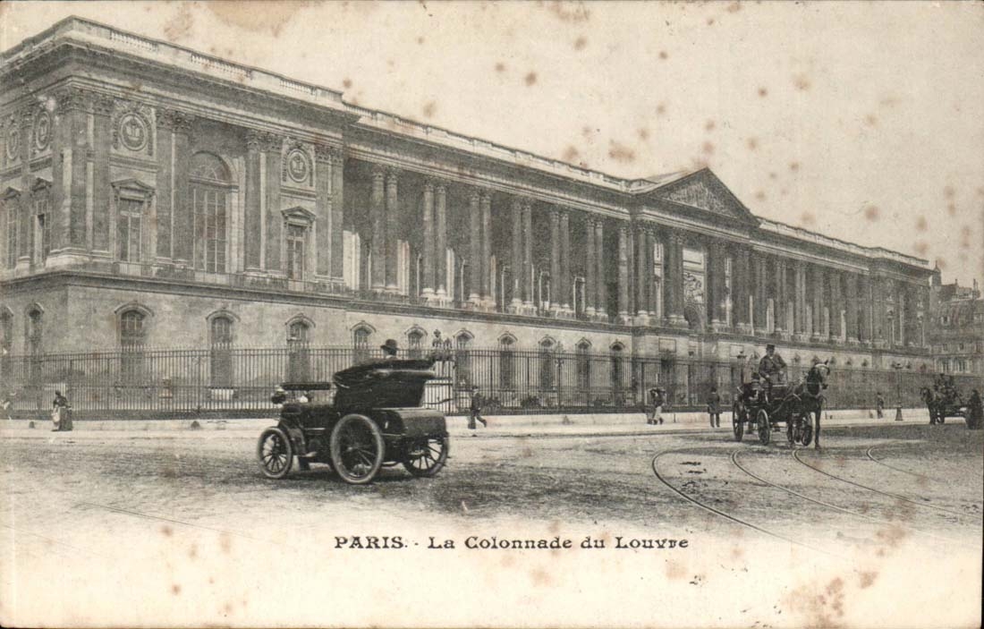 Paris - 1 - Le Louvre - La Colonnade - automobile - CPA 