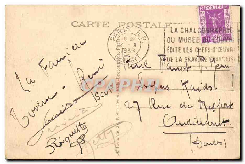 Paris - 8 - Avenue des Champs Elysees - Automobile - CPA  — Verso