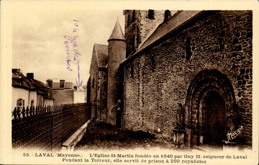 Die Kirche Saint-Martin von La Vallée — gegründet 1040, Gefängnis während der Terrorzeit — Verlag J. Nozais, Yantes
