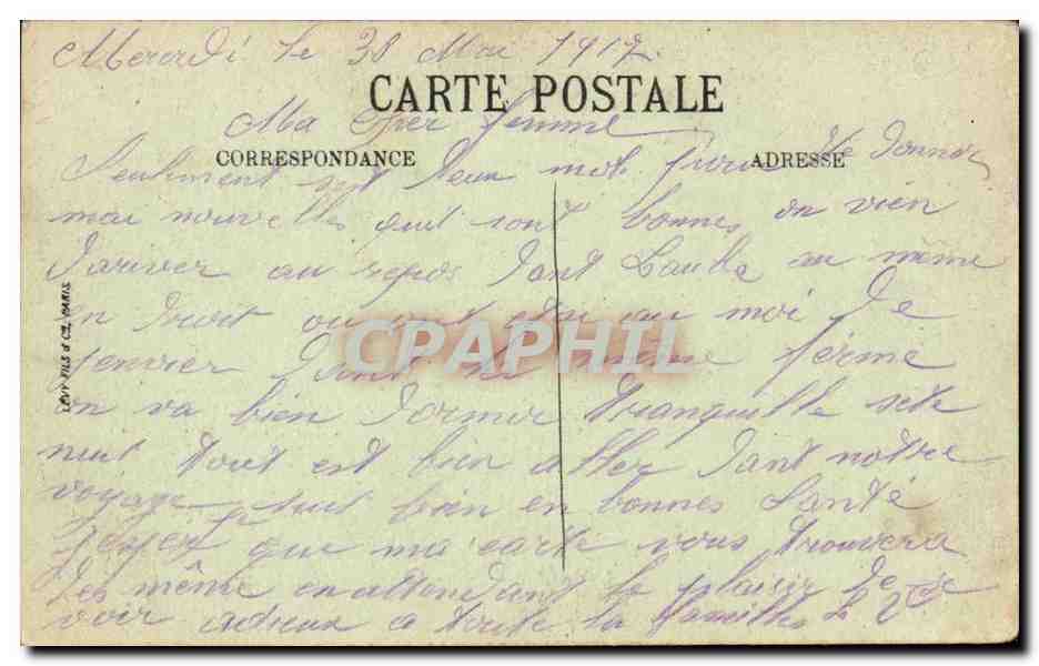 Epernay - L'Hopital Hospice Auban Moel - Le Monument - CPA  — Rückseite