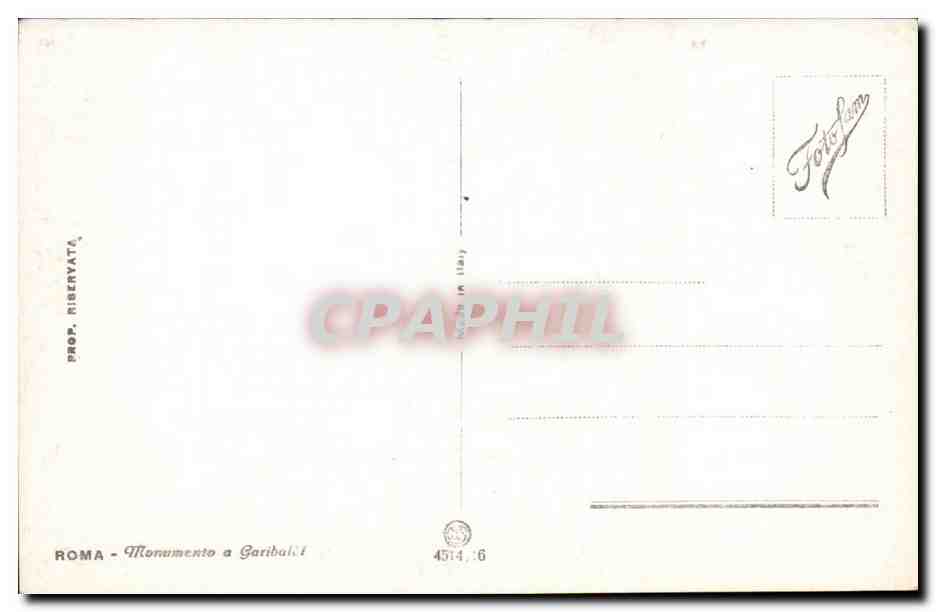 Italia - Italie - Italy - Roma - Rome - Monumento - automobile - CPA  — Rückseite