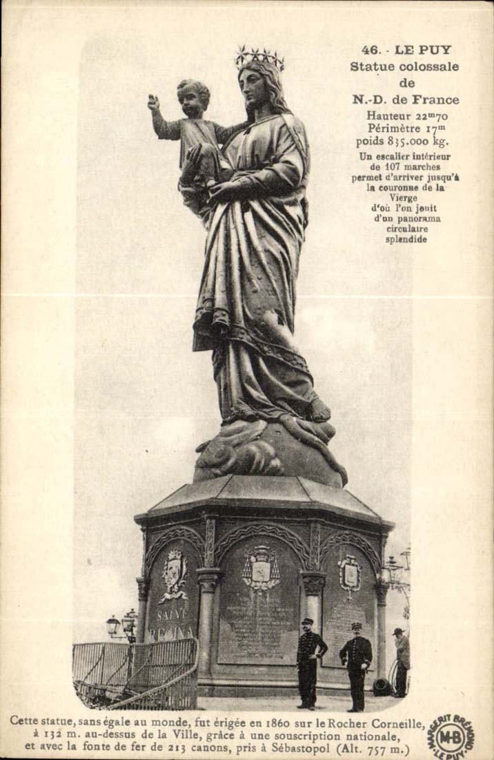 Le Puy - Statue colossale de N.D. de France — éditeur M.B. LE PUY