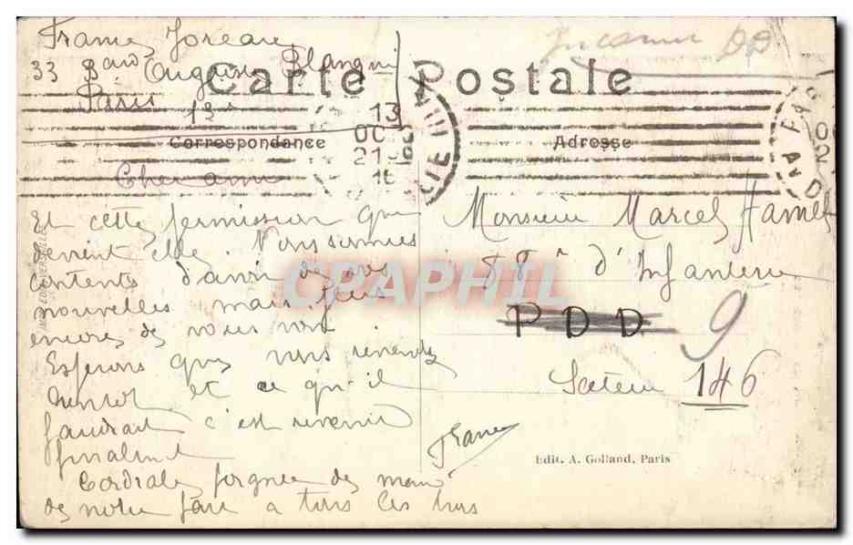 Paris 20 - Le Monument de Gambetta - CPA  — Rückseite