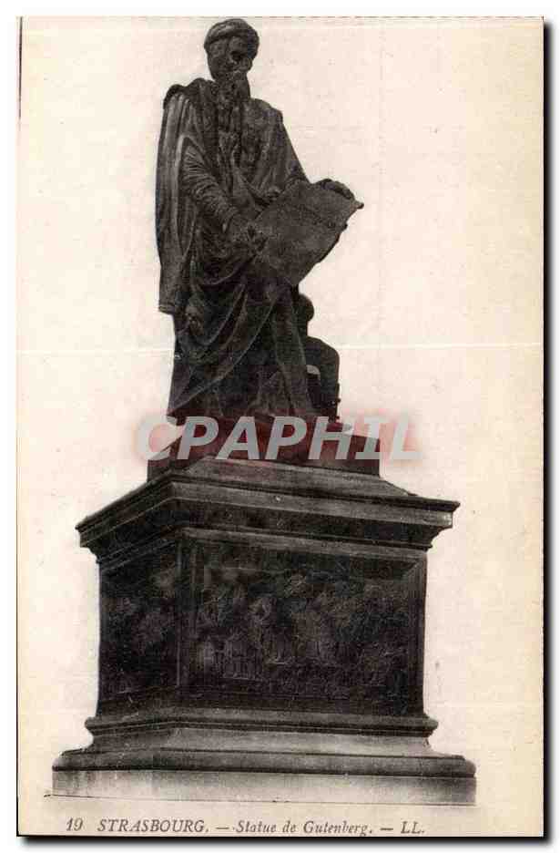 Strasbourg - Strassburg - Statue de Gutenburg - CPA 