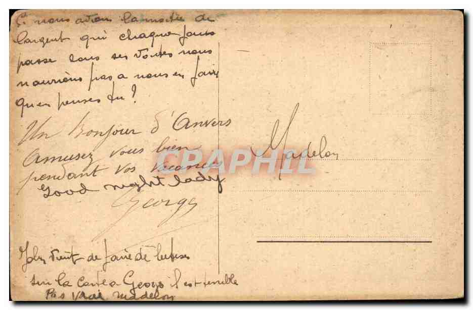 Belgium - Belgique - Anvers - Antwerpen La Bourse - CPA  — Rückseite