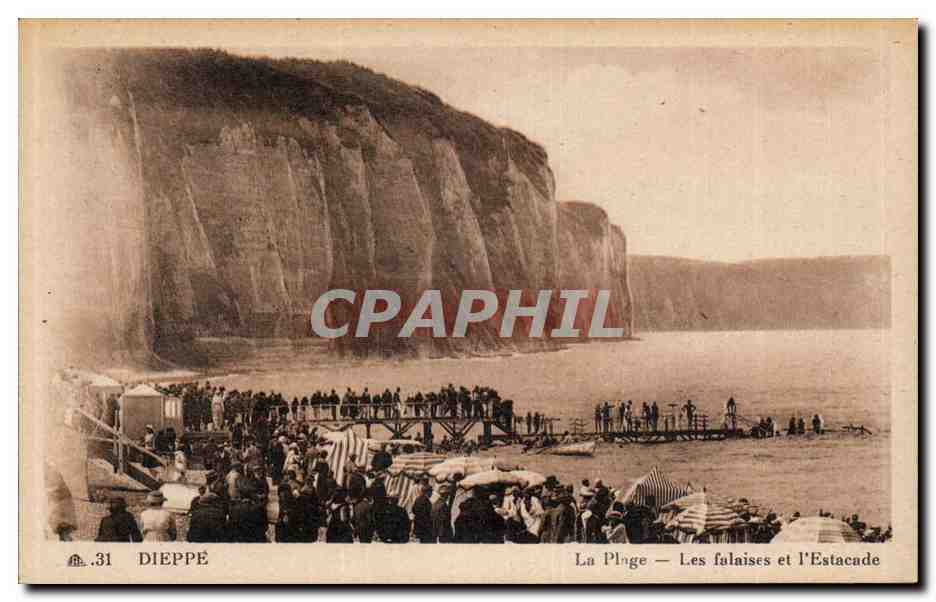 Dieppe - La Plage - Les falaises et l Estacade - CPA 