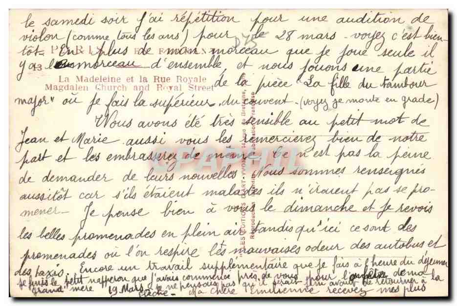 Paris - 8- La Madeleine et la Rue Royal - CPA  — Verso