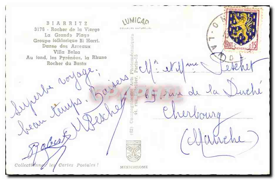 Biarritz — vue panoramique et folklorique — Lumicad — Verso
