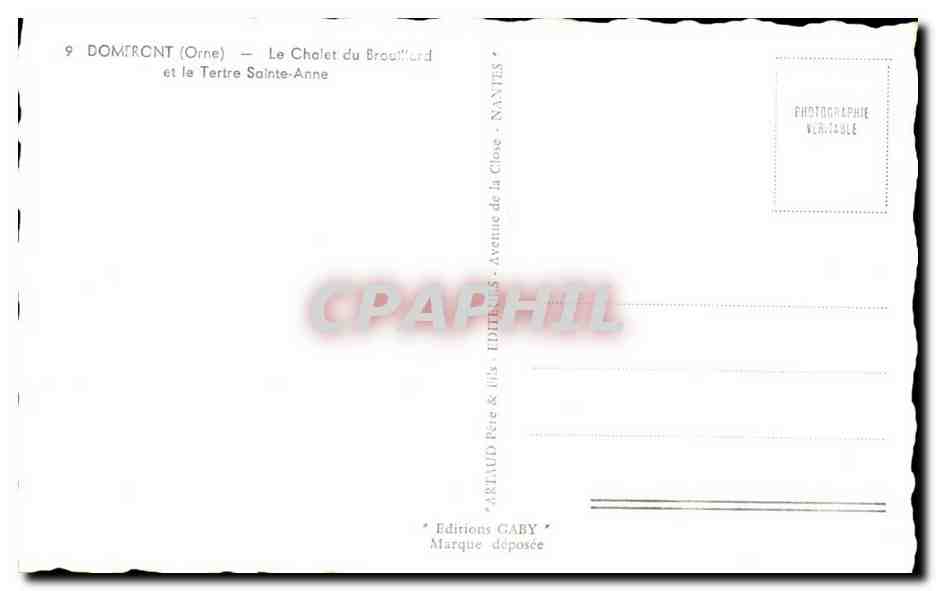 Domfront - Le Chalet du Broulard et le Terre Sainte Anne - CPA  — Rückseite