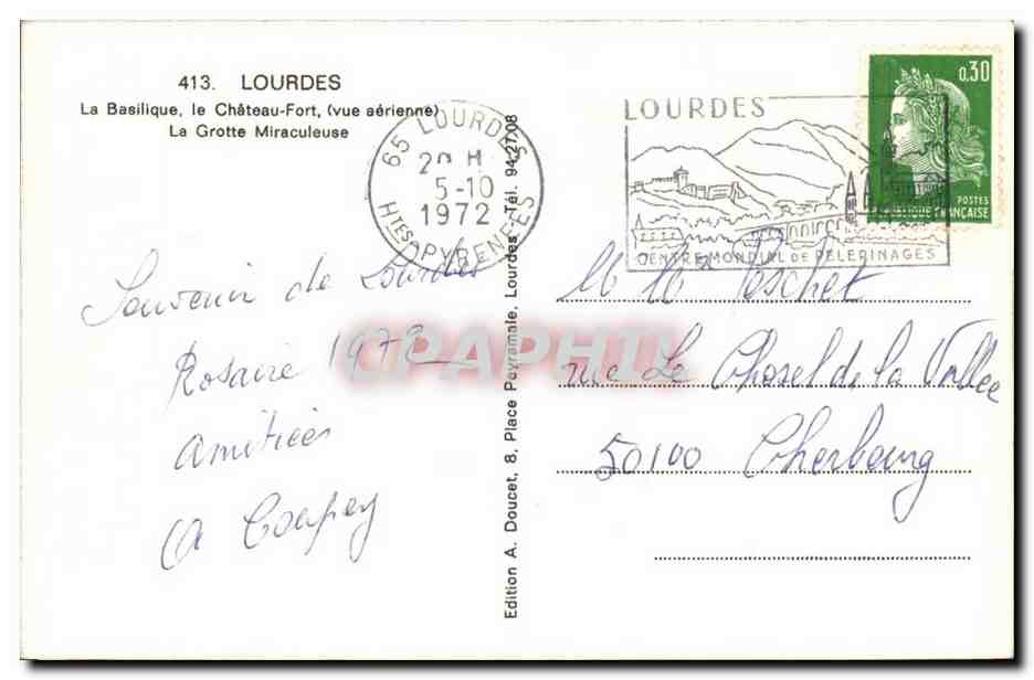 Lourdes - Souvenir - CPA  — Verso