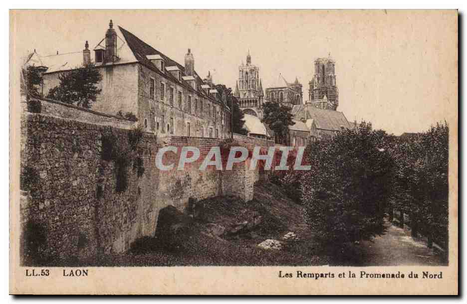 Laon - Les Remparts et la Promenade du Nord - CPA 