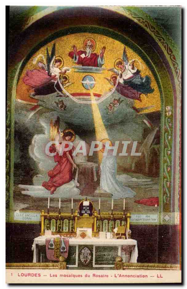 Lourdes - Les Mosaique du Rosaire - L'annonciation - CPA 